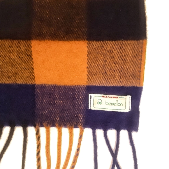 Benetton wool plaid scarf - Picture 2 of 4